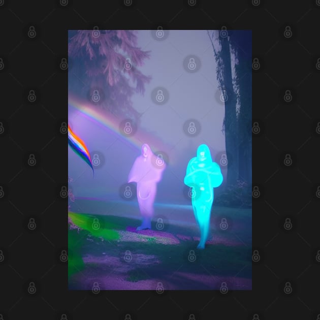 2 GHOSTS WALKING UNDER HALLOWEEN RAINBOW by sailorsam1805