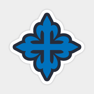 Flowered cross (blue) Magnet