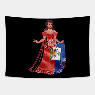 Patriotism Haitian Princess Heritage Haiti Flag Black Tapestry
