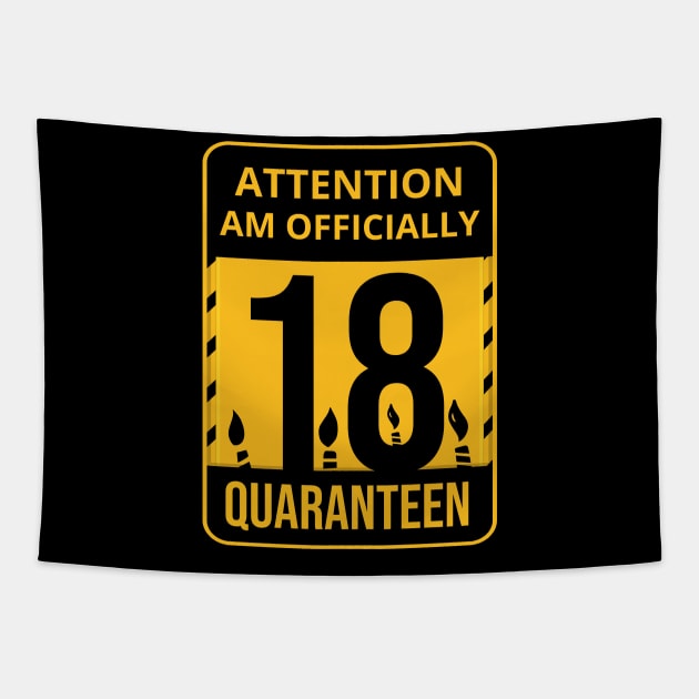 18th Birthday Officially a Quaranteen teenager 18 Years Old Tapestry by heidiki.png