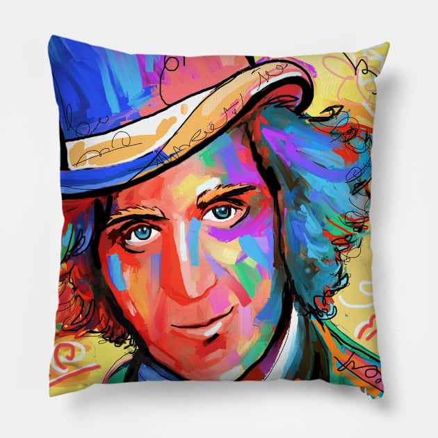 willy wonka Pillow by mailsoncello