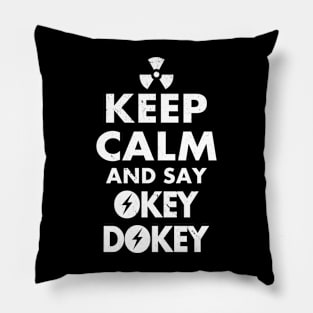 Funny Vintage Nuclear War Motivational Okey Dokey Poster Pillow