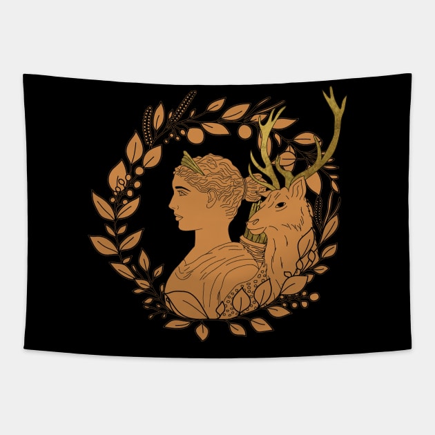 Artemis / Diana Tapestry by SnugglyTh3Raven