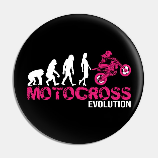 Perfect Evolution of a Motocross Woman gift Pin by Shirtbubble