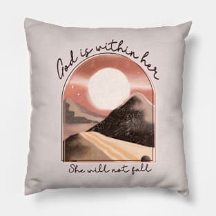 Christian Quote God is within Her She will not fall Pillow