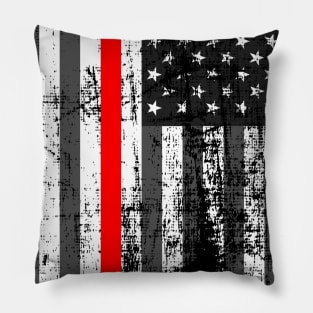 USA Thin Red Line Flag Pillow