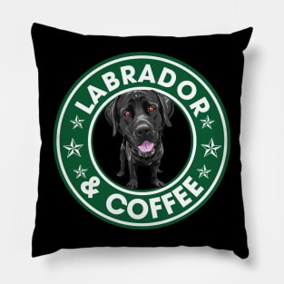 Labrador And Coffee Pillow