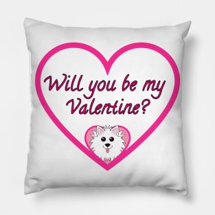 Will you be my Valentine? Pink Heart Pillow