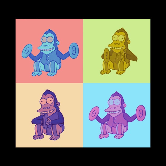 Monkey with Cymbals - Brain Empty - Pop art by PickleDesigns