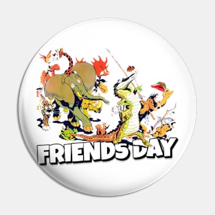 Animals Friends Day Vintage Retro Cartoons Pin