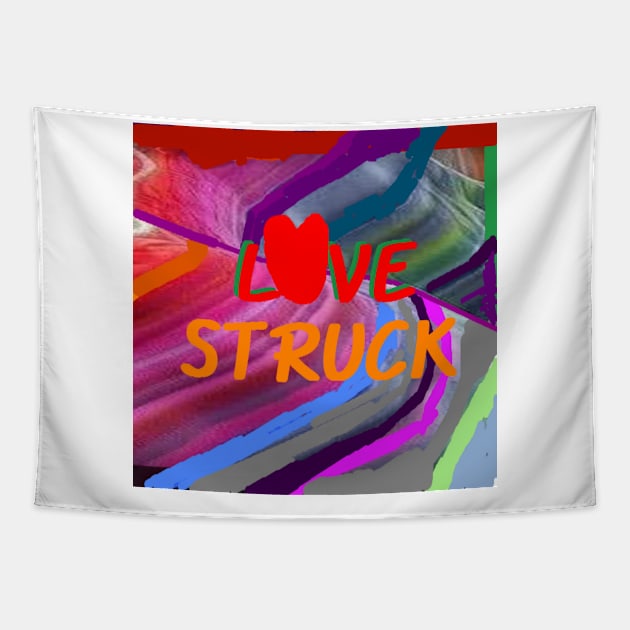 Love Struck Design on White Background Tapestry by 2triadstore