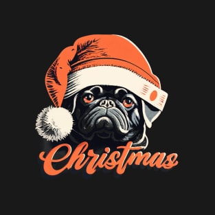 Santa Dog Merry Christmas Vintage T-Shirt