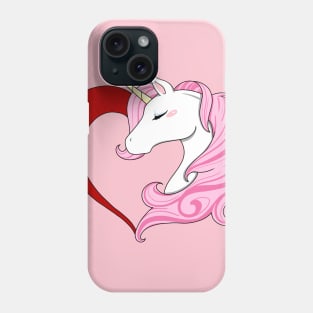 Pink Heart Unicorn Phone Case