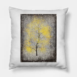 A Tree Decorated In Yellow Pillow