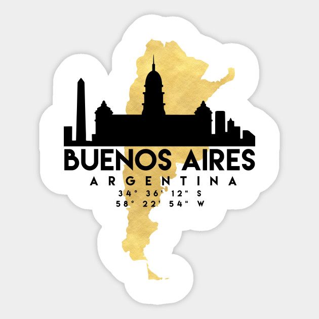 Buenos Aires Argentina Skyline Map Art - Buenos Aires ...