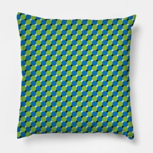 Optical Illusion / Blue Green Checkers Wave Pillow