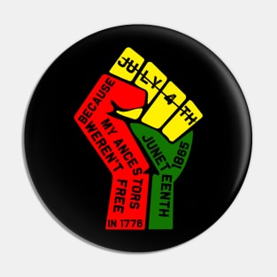 Juneteenth is My Independence Day Not July 4Th Juneteenth Ancestors Black African American Flag Pride Pin