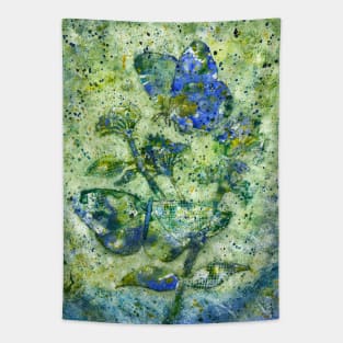 Abstract Butterflies and Plants in Watercolor Tapestry