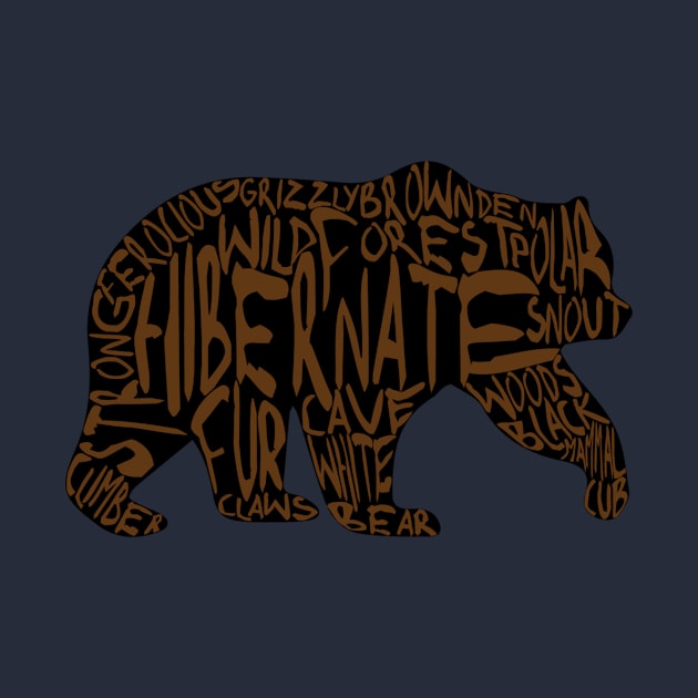 Bear Typography Black Background by shellysom91