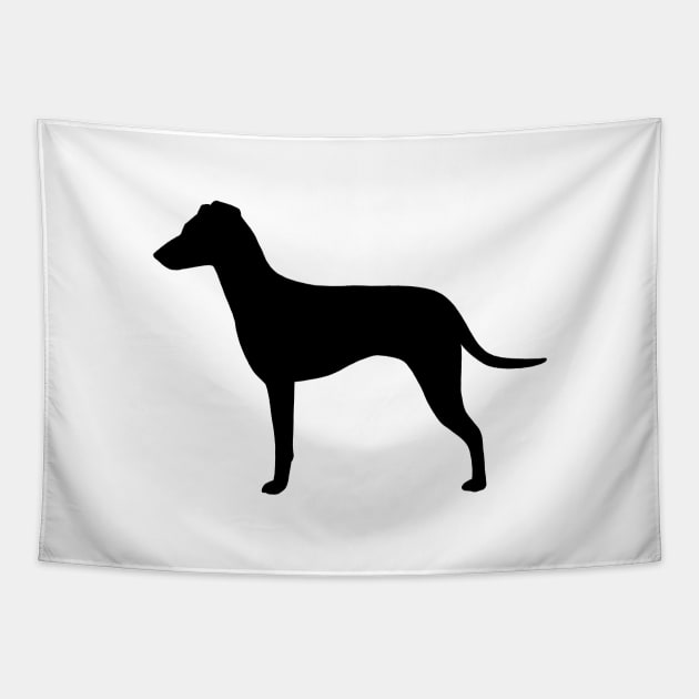 Manchester Terrier Silhouette with Natural Ears Tapestry by Coffee Squirrel