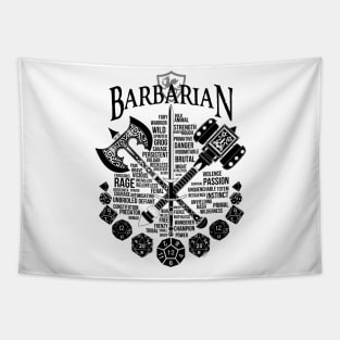 RPG Class Series: Barbarian - Black Version Tapestry