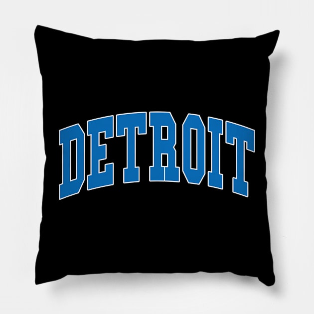 Detroit - college university font letters text word football basketball baseball softball volleyball hockey love fan player christmas birthday gift for men women kids mothers fathers day dad mom vintage retro Pillow by Fanboy04