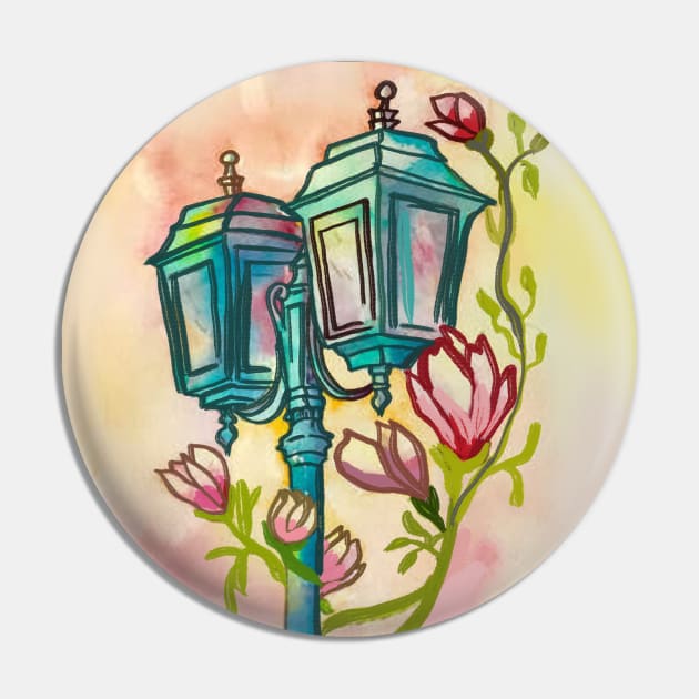 Classy Old Street Lamp Pin by Art by Ergate