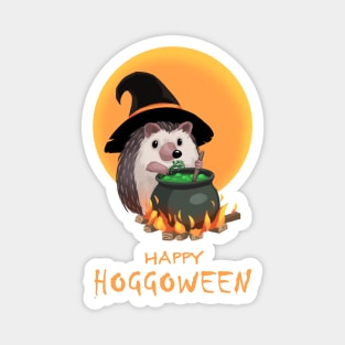 Happy Hoggoween Halloween Hedgehog Witch Magnet