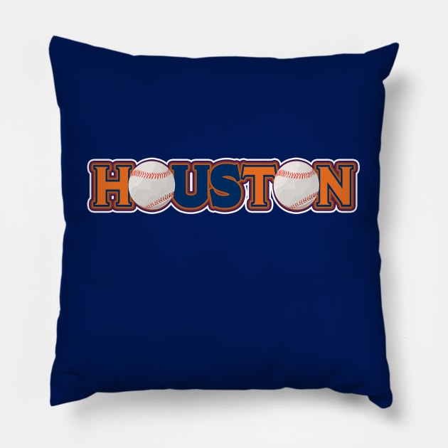 Houston Baseball Fan Us Against The World Pillow by TexasTeez