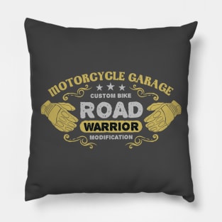 Road Warrior Motorcycle Garage Pillow