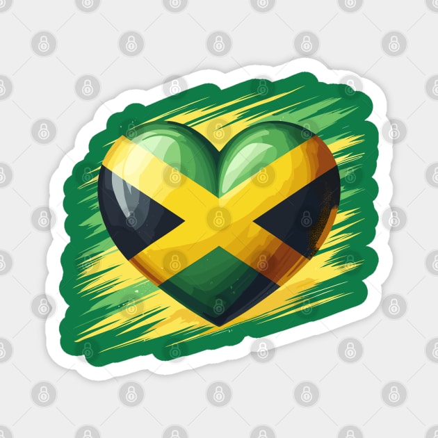 Jamaica Flag Heart Magnet by Graceful Designs