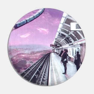 Sky Train - Space Aesthetic, Retro Futurism, Sci Fi Pin