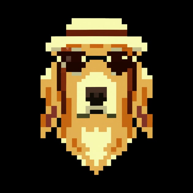 Golden Retriever Pixel Art Dog Lover Puppy Retro by BetterManufaktur