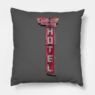 Darlington Hotel Chicago Vintage Neon Marquee Pillow