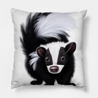 Cute Skunk Drawing Pillow