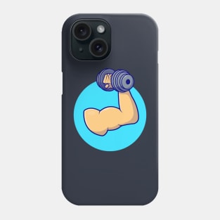 Hand Lifting Dumbbell Cartoon Vector Icon Illustration (2) Phone Case