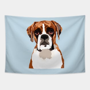 Boxer Dog Vector Style Cartoon Portrait Tapestry