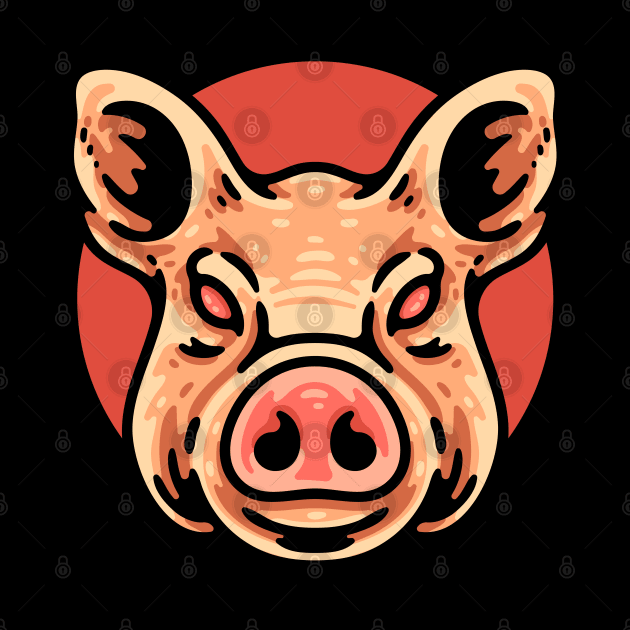 Mad Pig Head by andhiika