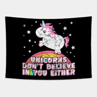 Cute Chubby Unicorn Funny Saying Gift Believer Tapestry