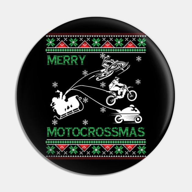 Motorcross Ugly Christmas Sweater Gifts For Biker Pin by uglygiftideas