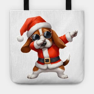 Christmas Basset Hound Dog Dabbing Dance Tote