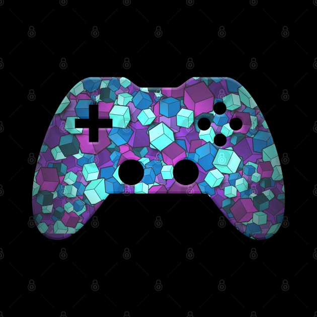 Geometric Blocks Shapes - Gaming Gamer Abstract - Gamepad Controller - Video Game Lover - Graphic Background by MaystarUniverse