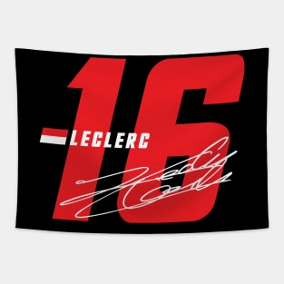 Charles Leclerc 16 Signature Number Tapestry