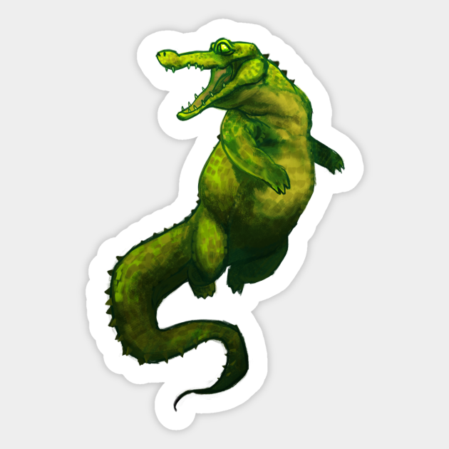 Cute Chunky Crocodile Alligator Swimming Cartoon Illustration Cute Crocodile Sticker Teepublic