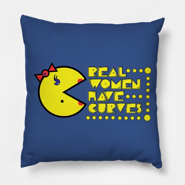 Pac Curves Pillow by Brantoe