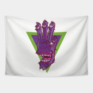 THREE FINGER MONSTER TASTY TREATS DESIGN T-shirt STICKERS CASES MUGS WALL ART NOTEBOOKS PILLOWS TOTES TAPESTRIES PINS MAGNETS MASKS T-Shirt Tapestry