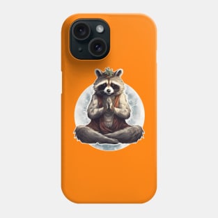 Yoga meditation racoon mandala Phone Case