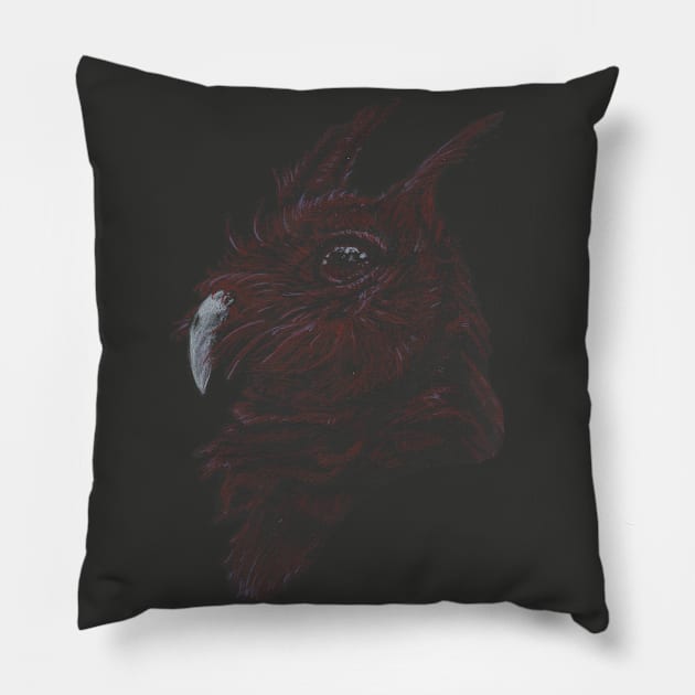 Red Owl Pillow by iethun