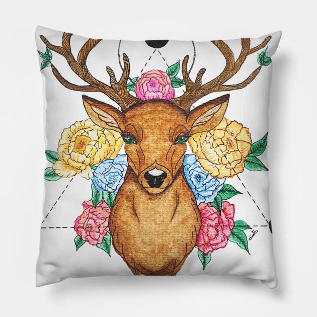 Floral Deer ToG Quote Pillow by TG_Art