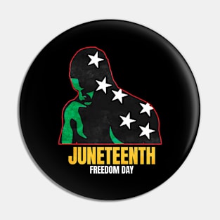 Afro American Male With Stras Freedom Day Juneteenth Pin